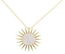 New Doves by Doron Paloma 0.48ctw Pave Diamond Sunburst Pendant Necklace in 18K
