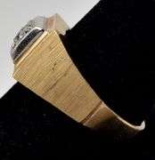Sturdy 14K Yellow Gold Diamond Men's Ring