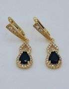 Amazing 18 Kt Gold Plate Simulated Black Diamond Jewelry Set