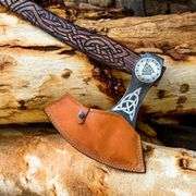 Hand-Forged Viking Axe Carbon Steel Bearded Blade