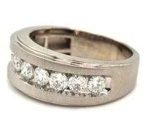 Gent's 10kt White gold 1.35ctw channel set diamond band
