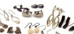Group lot of Vintage 925 sterling silver earrings