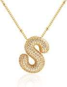 Sterling Silver 'S' Pendant with dancing Moissanite