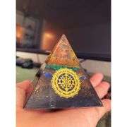 Pyramid with Amethyst, Lapis Lazuli, Malachite & Quartz