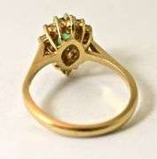 Classic 14K Yellow Gold Emerald and Diamond Ring
