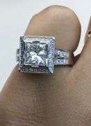14K White Gold Princess Cut Diamond Ring