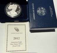 2012 Proof Silver Eagle W Box & Paper