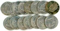 15 US Eisenhower Dollars: 1971-1978