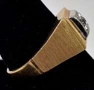 Sturdy 14K Yellow Gold Diamond Men's Ring