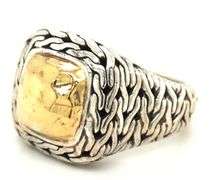 John Hardy two tone classic chain Palu Signet ring