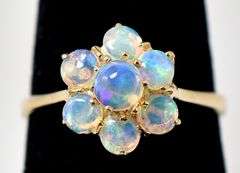 Stunning 14K Yellow Gold Opal Gemstone Ring