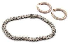 Lot of Vintage 925 sterling silver hoop earrings and bracelet