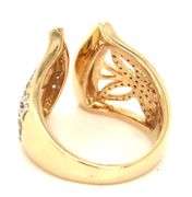14kt Yellow gold 0.96ctw open art butterfly diamond ring