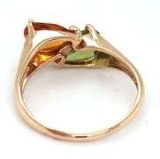 14kt Yellow gold Citrine and peridot crossover ring