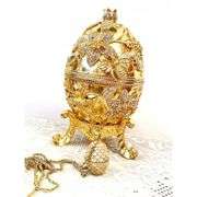 24k Gold Pomegranate Fabergé Egg with Swarovski Crystals
