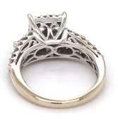 14kt White gold 1.25ctw Invisible set princess cut and round brilliant cut baguette ring