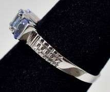 Stunning 14k White Gold Purple Iolite Gemstone Ring