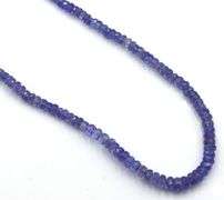 Tanzanite bead necklace with sterling silver clasp