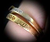 Designer 18K Pink & Yellow Sapphires Triple Band