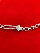 CERTIFIED BRAND NEW 14K GOLD AND DIAMOND SLIDING CLOVER BRACELET