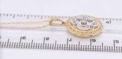 10kt Yellow Gold approximate 0.48ctw Flower Diamond Pendant on Chain