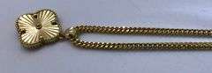 14K Yellow Gold Box Chain with Alhambra Pendant