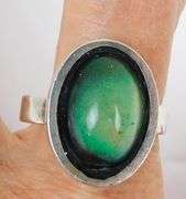 Vintage Sterling Silver Mood Ring, Size 9.5