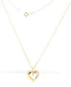 14kt Yellow gold baguette open heart shaped pendant on chain