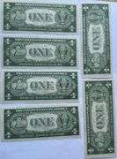 Three Pair 1935 E Unc $1 Silver Certificates.