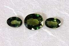 Natural Grassy Green Sapphires - Lot of 3