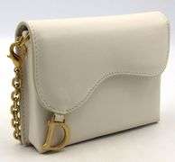 Italian off white leather small wallet belt bag