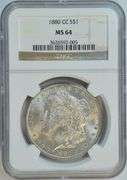Blazing nearly Gem BU 1880-CC Morgan Silver Dollar. NGC MS64