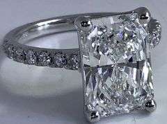 14K White Gold Radiant Cut Lab Diamond Ring