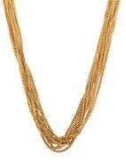 Polished Multi Strand Curb Link Chain Necklace in 18K
