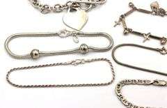 Group lot of 8 vintage 925 sterling silver bracelets