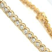 14kt Yellow gold 2.58ctw diamond tennis bracelet