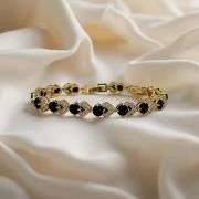 Amazing 18 Kt Gold Plate Simulated Black Diamond Jewelry Set