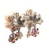 925 Sterling Silver Pink Mother Of Pearl Bracelet And Earrings Set