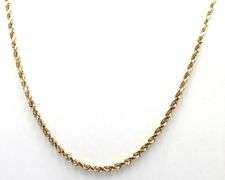 14kt Yellow gold 2.5mm rope chain necklace