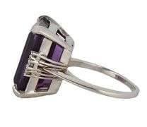 13.25ct Emerald Cut Amethyst and 0.20ctw Diamond Statement Ring in 14K