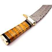 Damascus Steel Kukri Knife with Camel Bone Handle