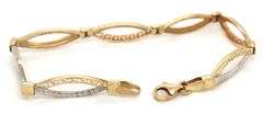 14kt two tone gold textured Infinity link bracelet