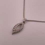 CERTIFIED 14K WHITE GOLD NECKLACE WITH DIAMOND PENDANT