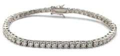 Lot of 2 925 sterling silver cubic zirconia bracelets