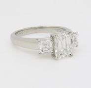 Platinum Martin Flyer Three Stone 2.21CTW Diamond Ring