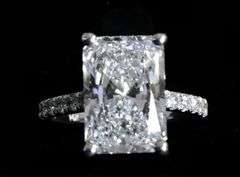 14K White Gold Radiant Cut Lab Diamond Ring
