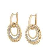 New 0.55ctw Diamond Geometric Triple Circle Fluted Drop Earrings in 14K