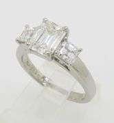 Platinum Martin Flyer Three Stone 2.21CTW Diamond Ring
