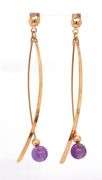 14kt Yellow gold amethyst dangle earrings
