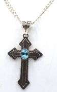 Italian 925 Sterling Silver Long Cuban Chain With Large Cross Necklace